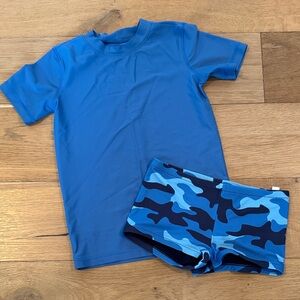 Primary Blue Camouflage Rashguard Set